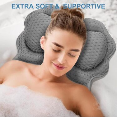 Підголовник для ванни SetSail: комфортна підтримка шиї та спини, сірий