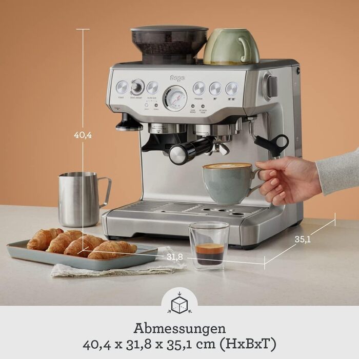 Sage The Barista Express кавоварка з ручним спінювачем молока, нержавіюча сталь
