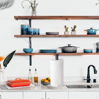 Тримач для паперових рушників на стільницю з мармуровою основою, вертикальний диспенсер для кухні та ванної кімнати, чорний