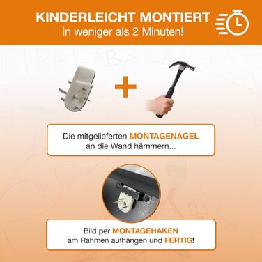 BALA® Преміум рамки для фотографій - 2 шт. A4, для дитячих малюнків та творчих робіт, з фронтальною відкриваністю та кріпленням для підвішування або встановлення, вміщують 120+ зображень (Чорний)