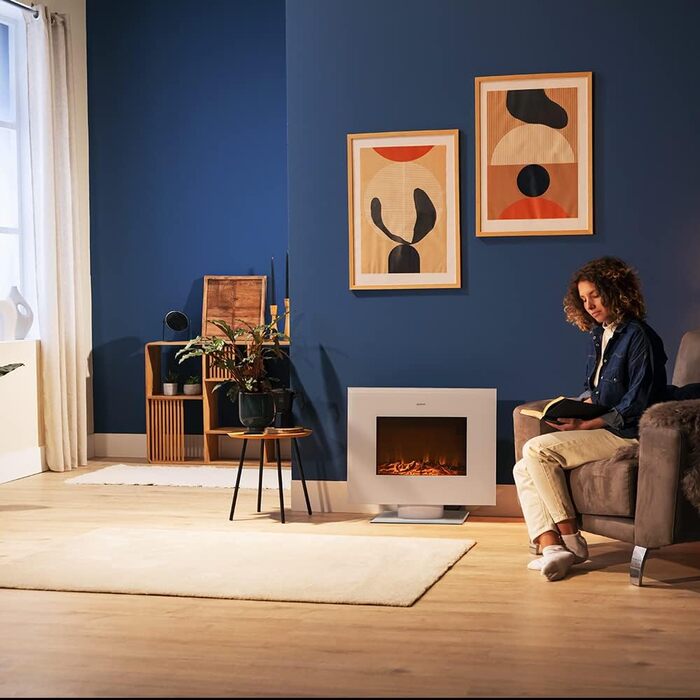 Електричний декоративний камін Cecotec ReadyWarm 2690 Flames Connected, 2000 Вт, Wi-Fi, білий, для 25 м²