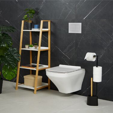 Набір для туалету Relaxdays Бамбук та Нержавіюча сталь