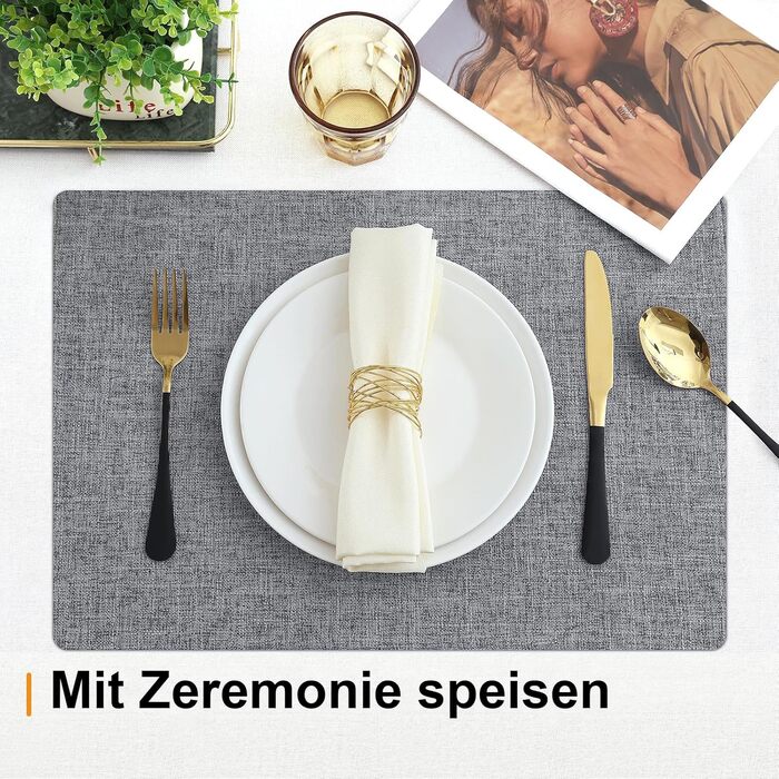 Текстильні серветки для столу Homaxy, 4 шт., темно-сірі, стійкі до високих температур, нековзні