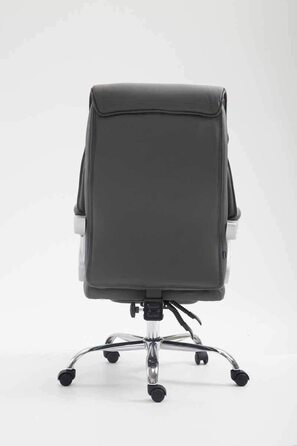 Офісне крісло CLP Big Iowa з оббивкою зі штучної шкіри, крісло для керівника з підставкою для ніг, Макс. Вантажопідйомність до 136 кг, регульована по висоті, Колір (Сірий)