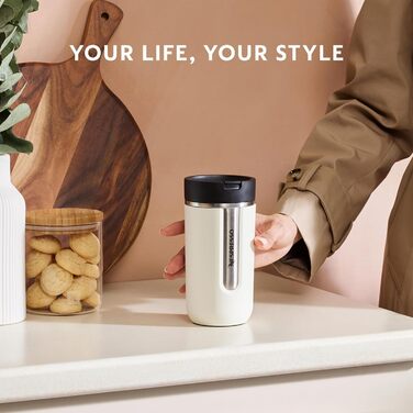 Термокружка Nespresso Travel Mug Small Sage Green 300 мл - Зелений салат, з кришкою, з нержавіючої сталі, для кави, чаю, матча