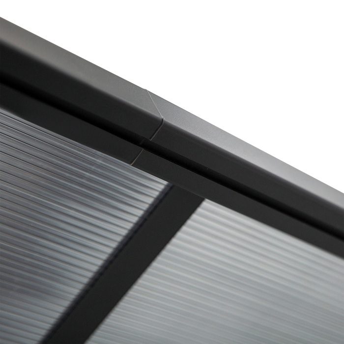 Пергола-павільйон 4.35 x 3.02 м: сучасний захист від сонця для вашого саду. Цей алюмінієвий павільйон сірого кольору з регульованою висотою (231-250 см) ідеально підходить для створення затишного куточка на терасі або у дворі. Функція даху забезпечує наді