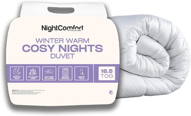 Ковдра антиалергенна Night Comfort Cosy Nights, 200x135 см, 16.5 Tog, Біла, Преміум мікрофібра