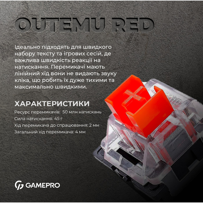 Дротова механічна клавіатура GamePro MK160W (Red) з Hot-Swap RGB White