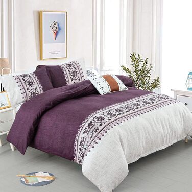 Комплект постільної білизни WONGS BEDDING 135x200см, мікрофібра, блискавка, в т.ч. наволочка (фіолетова)