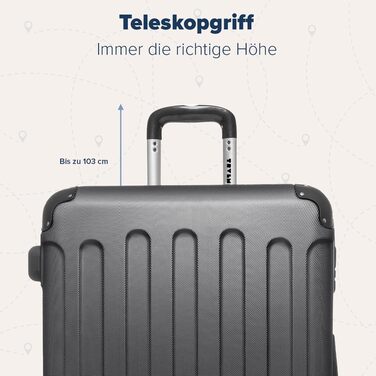 Набір валіз TRVLMORE: 2 валізи (сірий) - міцний корпус, набір для подорожей