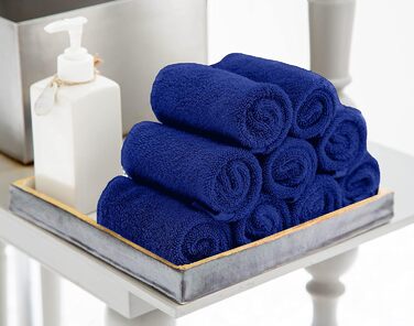 Набір мочалки Utopia Towels 100 бавовна, абсорбуюча та м'яка, 24 шт. и, синя