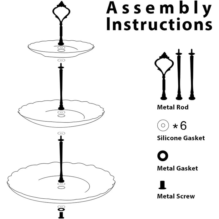 Стійка для тістечок Sweejar Home 3-ярусна керамічна, етажерка для тортів, десертів, капкейків, чаювання, сервірування їжі (свіжі квіти)