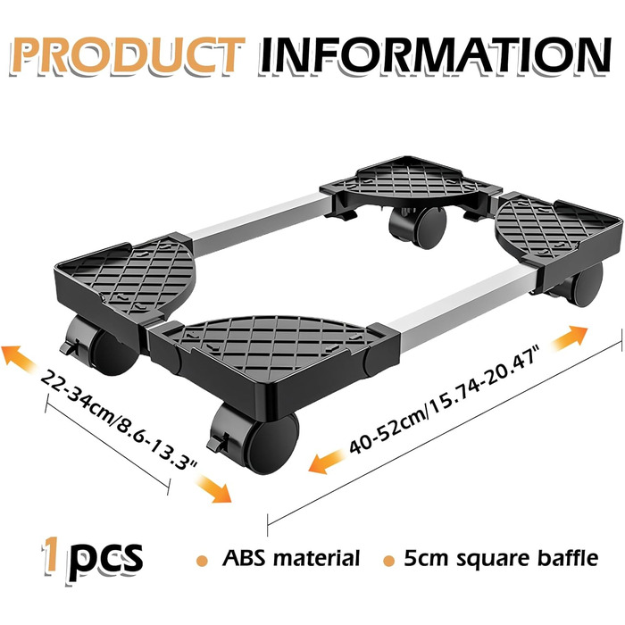 Підставка для комп'ютера SPORWAY: універсальна, на коліщатках, для під стола, білий/чорний