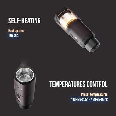 WACACO Електрична портативна кавомашина: 4 види кави, швидкий нагрів, 3 акумулятори 3000mAh, 20 Bar, для меленої кави та капсул NS, сенсорний екран, темно-бордовий