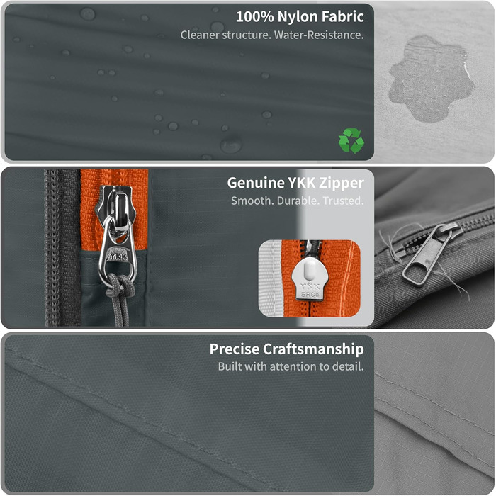 Набір компресійних органайзерів для одягу Cipway для подорожей, вакуумні пакувальні куби для валізи та рюкзака, сірий, 5 шт.