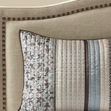 Комплект постільної білизни Madison Park Quilt Luxe Jacquard, оверсайз King, Прінстон, червоний/синій, 5 предметів