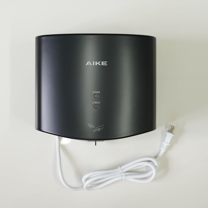 Електричний сушар для рук AIKE AK2630S: швидке сушіння (10 сек), енергозбереження, автоматичний, для кухні, ванної, туалету, 220V, 1400W, чорний