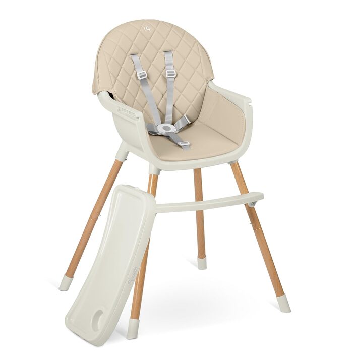 Дитячий стільчик Nukido 3 в 1 Lilo Beige: регульований, з безпечним ременем та знімним столиком