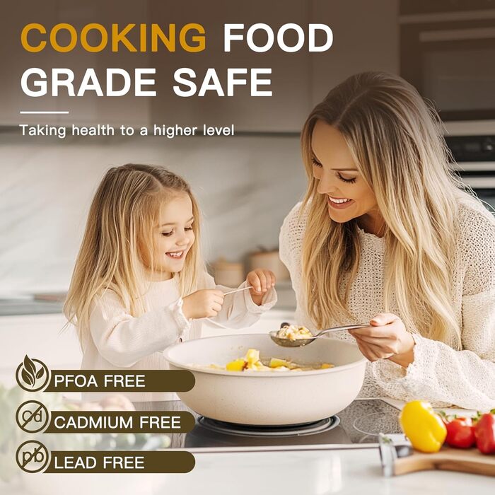 Набір посуду Astercook 21 предмет: каструлі та сковорідки з антипригарним покриттям, керамічний набір посуду, знімні ручки, для дому та кемпінгу, сумісний з індукцією, можна мити в духовці, стійкий