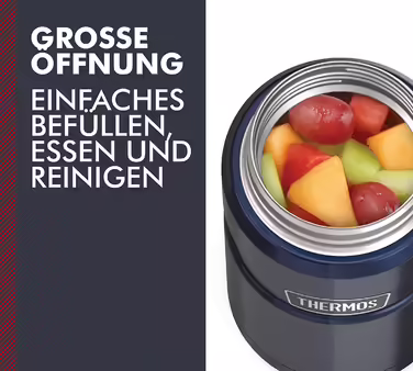 Термос для їжі Thermos Stainless King 710 мл, нержавіюча сталь, 14 годин гаряче / 24 години холодне, для супу, мюслі, рагу, герметичний, без ложки, синій, можна мити в посудомийній машині