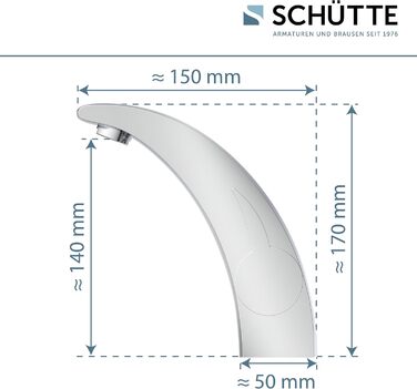 Змішувач для ванної кімнати Schütte 98100 Panama, суміш-вентиль з однорічним керуванням, хром, 35 мм картридж, для ванної кімнати