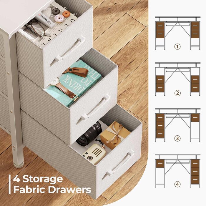 Ігровий стіл Seventable з LED підсвіткою, USB-портами та розетками, білий, 140 см. Комп'ютерний стіл з висувними ящиками, підставкою для клавіатури та монітора для дому та офісу