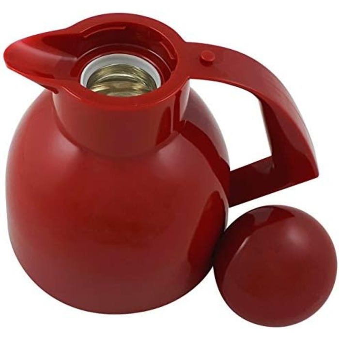 Термос Helios Day Thermoskanne Rot 1L: 6 годин тепла, підставка для пакетиків чаю, легке очищення, для чаю та кави