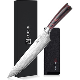 PAUDIN Profi Кухонний ніж 23см з нержавіючої сталі, ергономічна ручка, для професіоналів та любителів, ідеальний подарунок для кулінарів