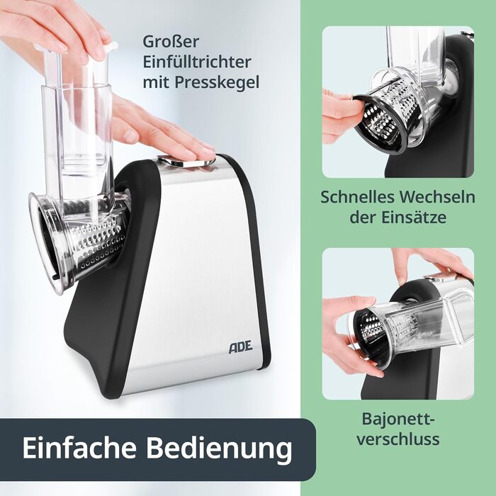 Електричний овочевий слайсер | Тертка для овочів та фруктів | Набір з 4 лезами | Модель для сиру | Потужність 200-500 Вт