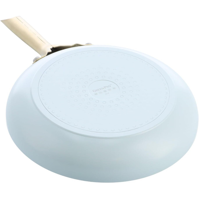 Набір сковорідок GreenPan Shades з керамічним антипригарним покриттям, 3 шт., діаметр 20/24/28 см, без PFAS, для індукційних плит, з ручками з нержавіючої сталі, придатні для миття в посудомийній машині та для використання в духовці, колір Terra (блакитни