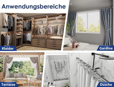 Штанга для душу без свердління 160-210 см, срібна, Ø 25 мм, телескопічна, з кріпленнями. Підходить для ванної, душової кабіни та перегородки. Нержавіюча сталь.