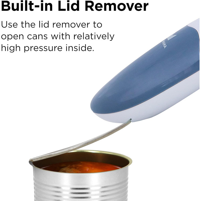 Електричний відкривач банок Kitchen Mama 2.0: автоматичний, бездротовий, з гладкою кромкою, харчовий, Blaugrau