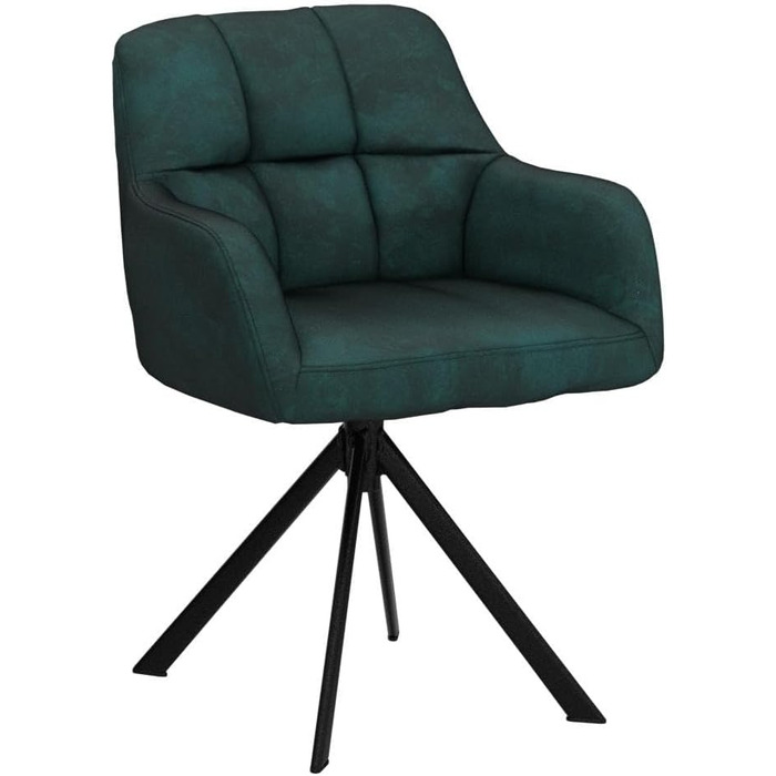 Офісний стілець Chairus обертовий оксамитовий зелений з металевими ніжками, без коліс для кабінету