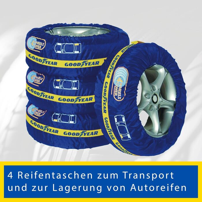 Чохли для шин Goodyear з 600D поліестеру, 4 шт. (блакитні) - захист від УФ, водовідштовхування