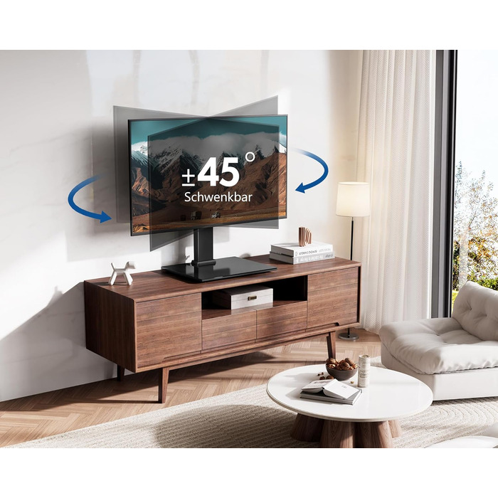 Підставка для телевізора FITUEYES, поворотна, для 19-42'' LCD/LED/OLED/Plasma, плоских і вигнутих, до 45 кг, регулювання висоти, VESA 200x200
