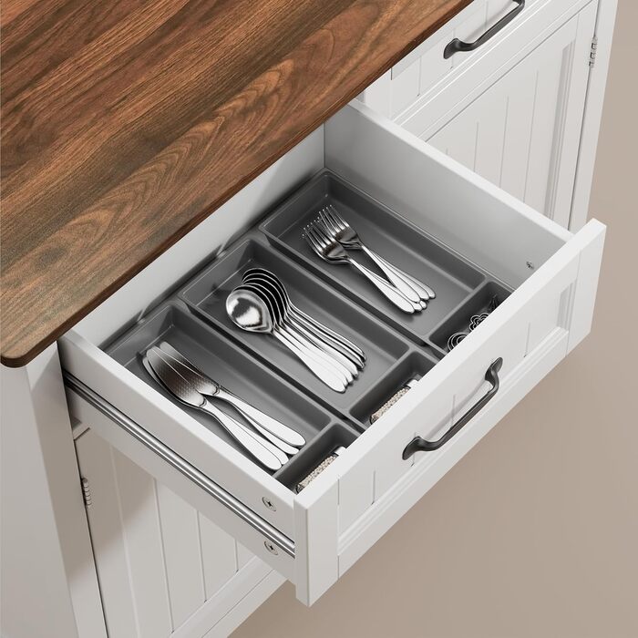 Буфет Bealife з 2 шухлядами та 2 дверцятами, кухонний буфет з робочою поверхнею, колір коричневий