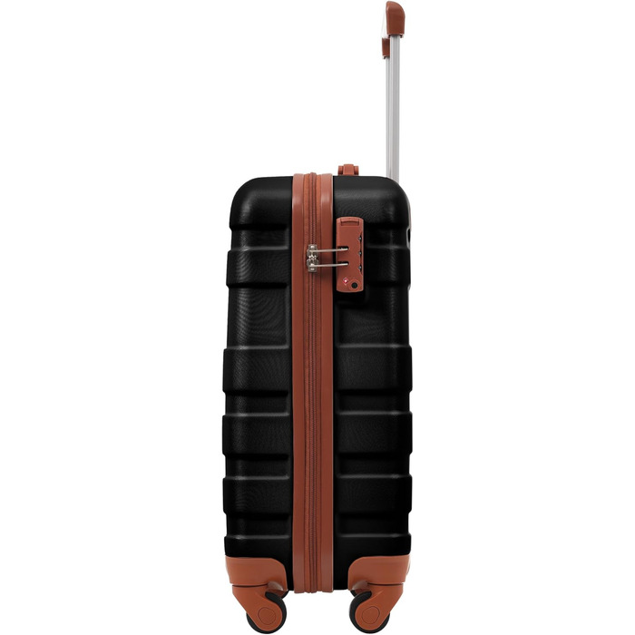 Набір валіз Merax 5-Piece, ABS, з TSA-замком, розширювані L-XL, з сумкою та косметичкою (Чорний)