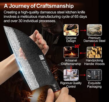 Ніж кухарський XINZUO Damaststahl 19,3 см з фінішною обробкою Hammer, професійний, з нержавіючої сталі Дамаск, з ергономічною ручкою з білого дуба, серія Mo