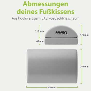 Підставка для ніг під стіл Feela® – ергономічна підставка для ніг, footrest, foot rest, срібна. Без термосумки