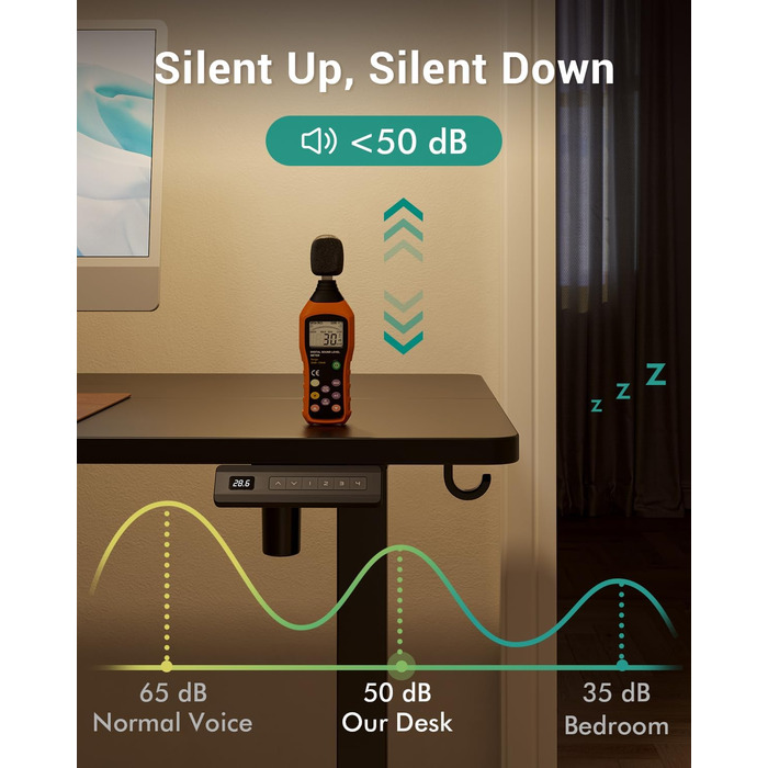 Електричний стіл Cubiker з регулюванням висоти, T-подійна металева ніжка, пам'ять налаштувань, антиколізійна система, біла стільниця