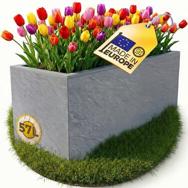 Плантатор Ondis24 Vulkan, 57л, прямокутний, з водосховищем, для балкона/тераси, сірий