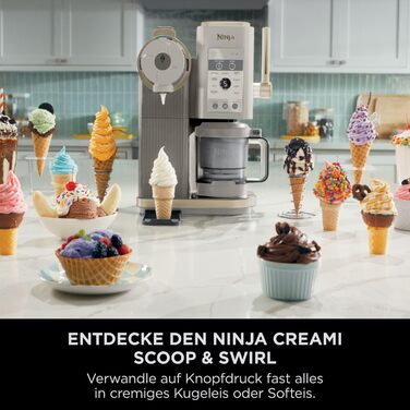 Ninja CREAMi Ice Cream Maker Stone Gold NC701EUSTGD: 13 функцій, 2 контейнери для морозива, сорбету, шейків
