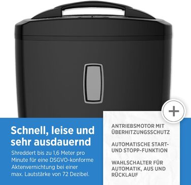 Шредер Genie 580XCD Plus: знищення документів, CD/DVD, карт, P-4, 21 л, чорний