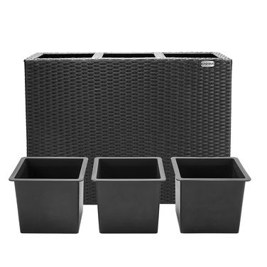 Горщик для квітів з поліротанга чорний 83x30,5x60см