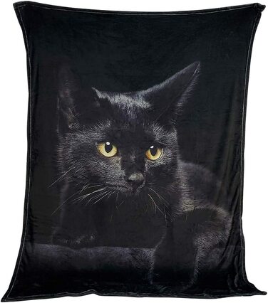 Постільна ковдра YISUMEI 150x200 см чорна з кішкою