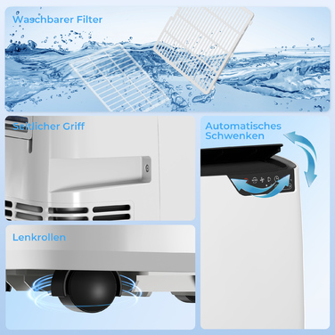 Мобільний кондиціонер 12000 BTU: охолодження, осушення, вентиляція, нічний режим, WiFi та голосове керування