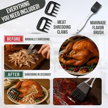 Набір для інжектування м'яса: шприц для маринування, копчення та грилю. Підходить для індички, грудки та грилю. Велика ємність з нержавіючої сталі 57 мл, без витоків та засмічень.