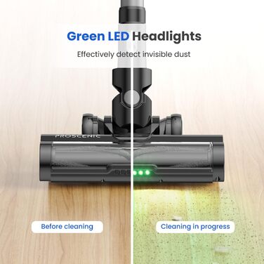 Бездротовий пилосос Proscenic P15: 55KPa, 580W, 70 хв, LED дисплей, антизаплутана щітка, фільтр 6 шарів, для килимів, твердих поверхонь, шерсті тварин, автосалонів (Рожевий)