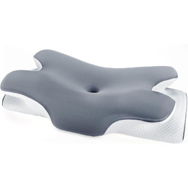 Ортопедична подушка для шиї LNZHAO з memory foam - підтримка для сну на боці, спині та животі - для зняття болю в шиї та плечей (темно-сіра)