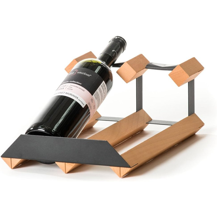 Стильна полиця для вина RAXI™ з бука (2 пляшки) - преміум дизайн